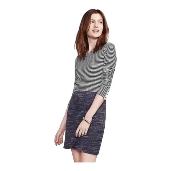 Anthropologie Dolan Left Coast Dress with Tulip Skirt sz M Navy Blue Made in USA - Picture 1 of 12